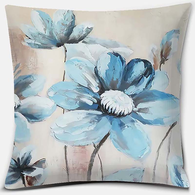 Flower and Bird Printing Series Pattern Pillowcase Square Pillowcase Home Office Decoration Pillowcase