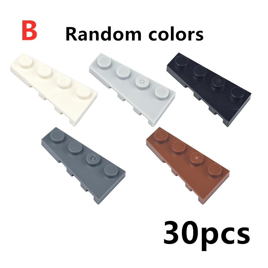 30Pcs MOC Wing Shape Wedge Plate 4 x 2 Left Right Building Blocks Puzzle Particle Bricks Toy Kid Gifts Compatible 41770 41769