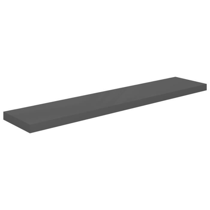 VidaXL Étagère murale flottante Gris brillant 120x23,5x3,8 cm MDF