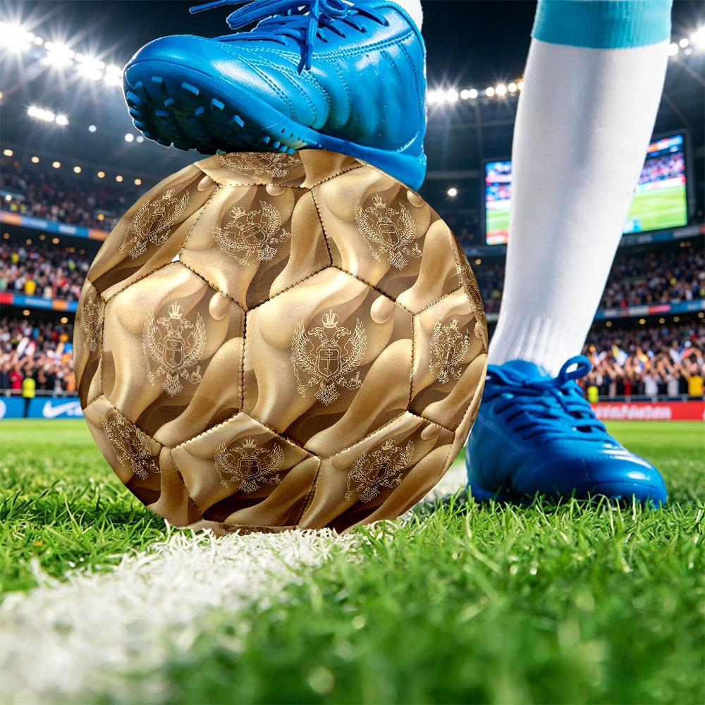 Serbia Printed Size 5 Soccer Ball Wear Resistant Standard Adult Training Football Fan Gift for Indoor Outdoor Match Sports