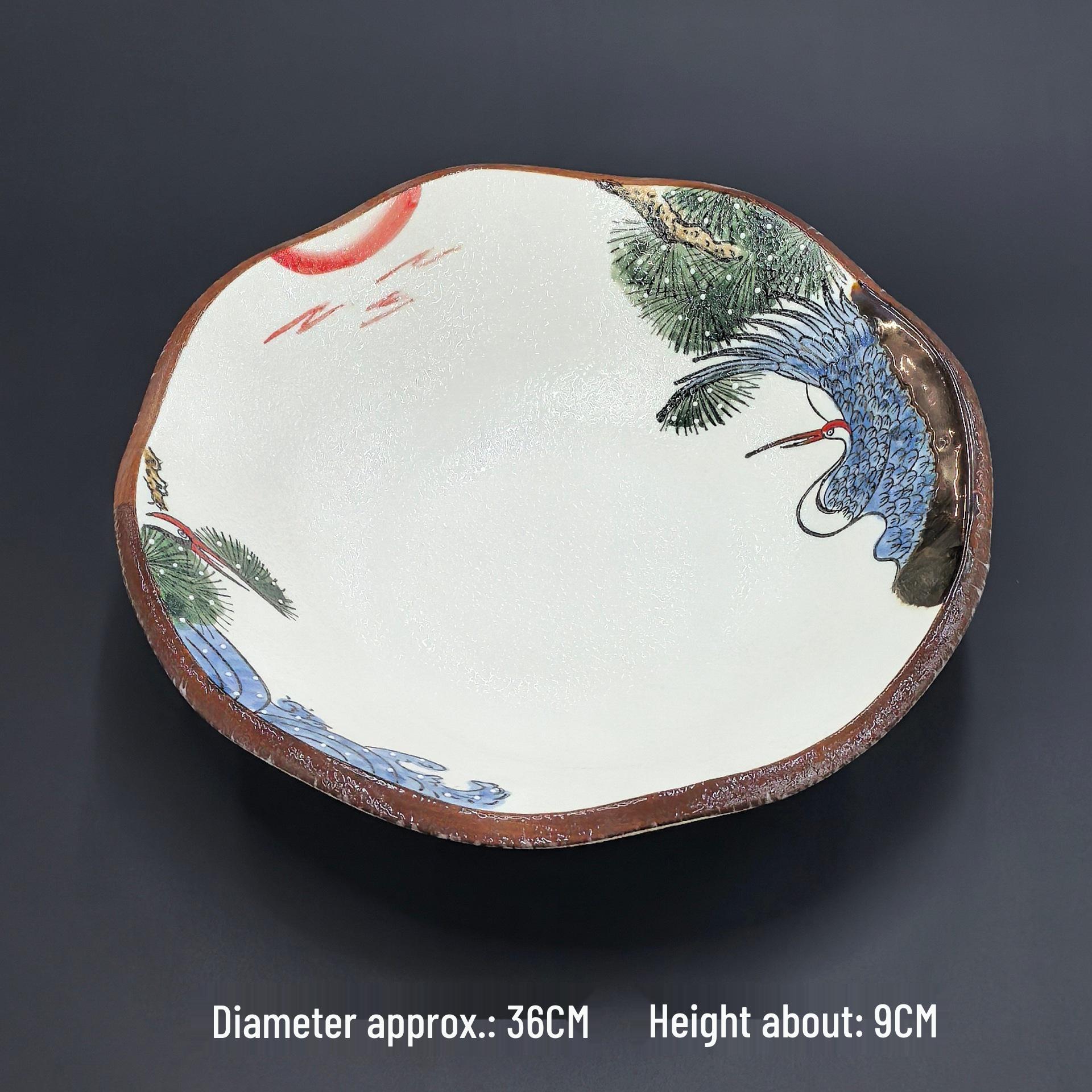 Creative Ceramic Salmon Sashimi Platter – Japanese/Korean Seafood Display Plate with Dry Ice Feature