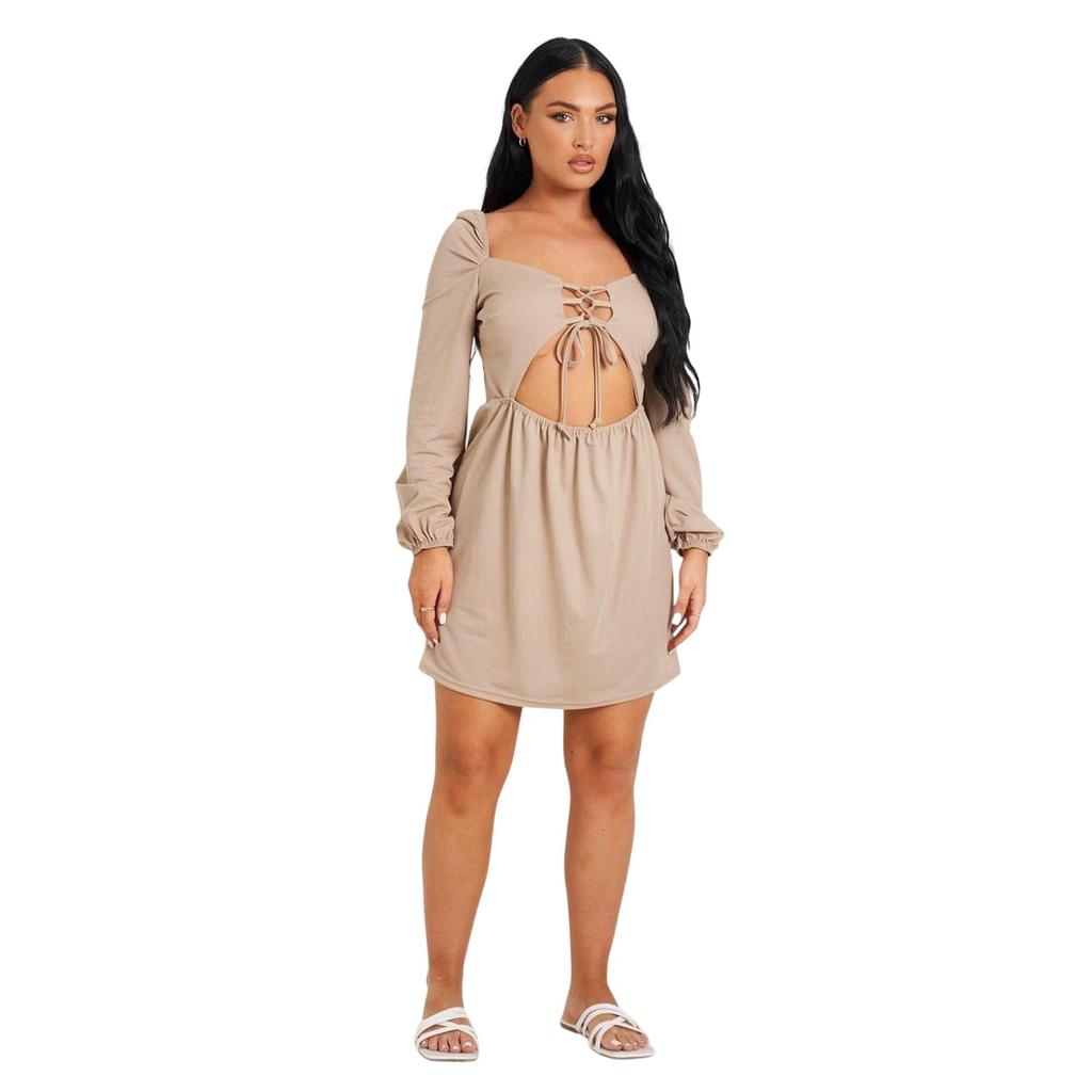 Missy Empire Womens/Ladies Up Front Long-Sleeved Mini Dress