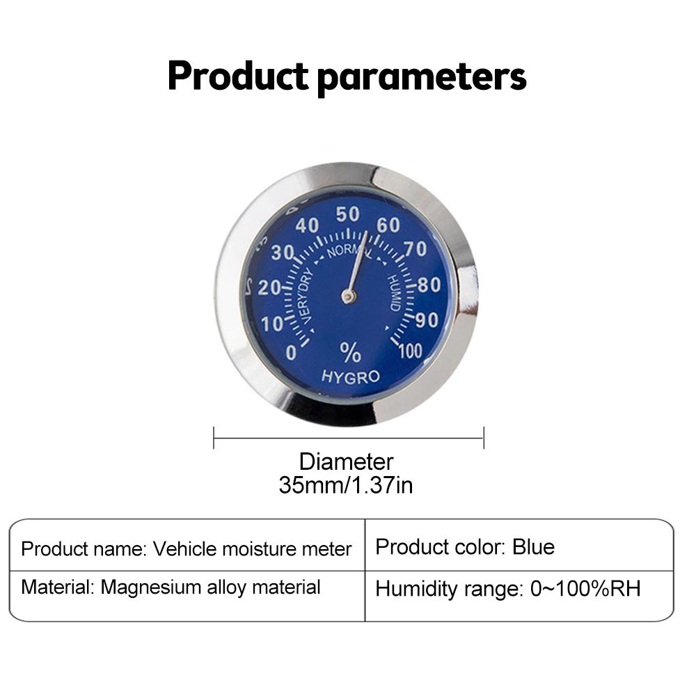 Mini Thermometer Hygrometer Mechanical No Battery Analog 37mm Car Temperature and Humidity Gauge with Paste Sticker