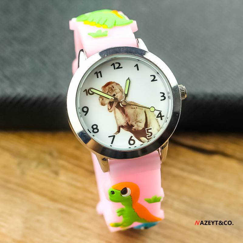 Cute 3D Dinosaur Waterproof Kids' Quartz Watch – Korean Style T-Rex Wristwatch for Kindergarten Boys