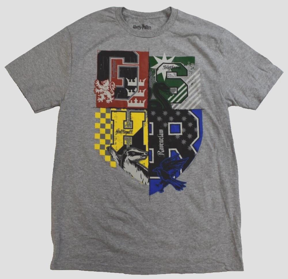 

Harry Potter Mens House Crests Mash Up Gray Shirt New Small S