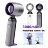 Handheld Turbo Fan LED Digital Display High-Speed Folding Fan USB Rechargeable Adjustable Cooling Fan for Outdoor Travel