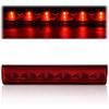 G-PLUS Red Lens LED 3Rd Brake Light Fit Leer, ARE, Century, Jason And Astro LED Recessed 3Rd Third Brake Light Lamp AT-LED-36R Chrome Housing