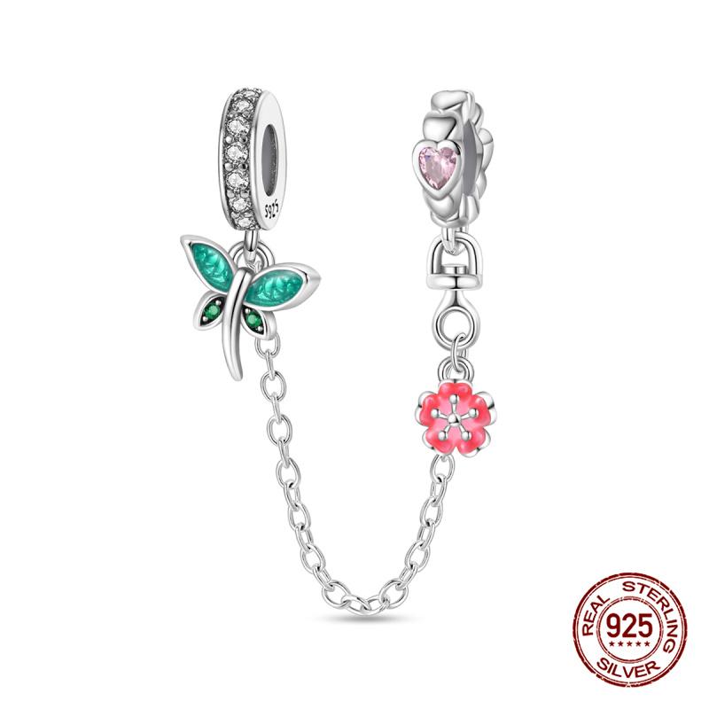 Original Charms Copper Hand Picking Star Safety Chain Charms Bead Fits 3Mm Original Bracelet Women Diy Jewelry Gift