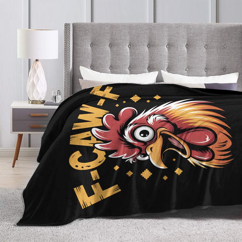 F-Caw-F Lustige Meme Flauschige Decken Humor Huhn Hahn Mode Überwurfdecke für Bett Sofa Couch 200x150cm Teppichstück,