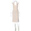 Women's Summer New Fashion Sexy Halter Strap Neck Sleeveless Solid Color Dress Wholesale