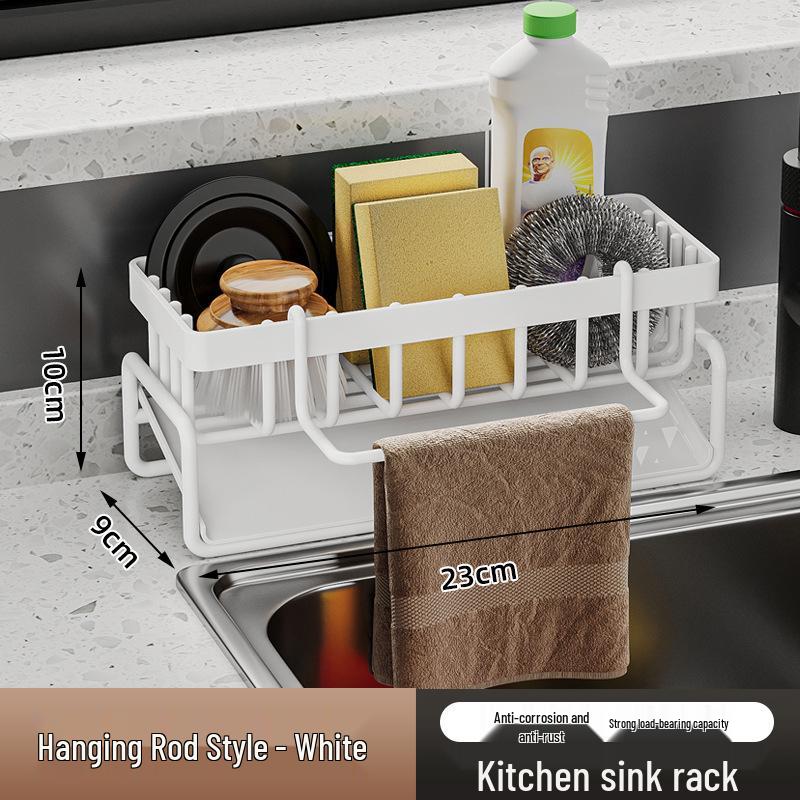 No-Drill Kitchen Sink Organizer: Dishcloth, Sponge & Scouring Pad Holder