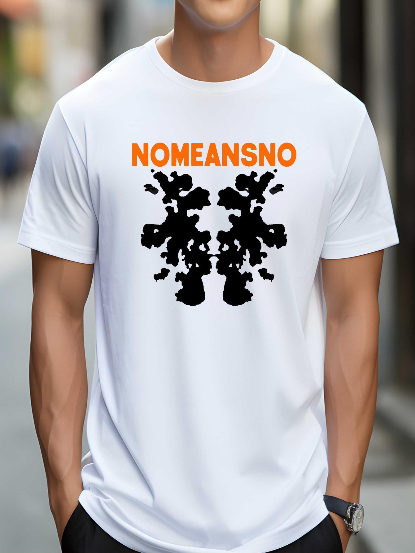 

Navy Blue Graphic T-shirt - Stretch Comfort Fit Tee with Bold NO MEANS NO Print - Breathable Cotton Blend Shirt for Gym S