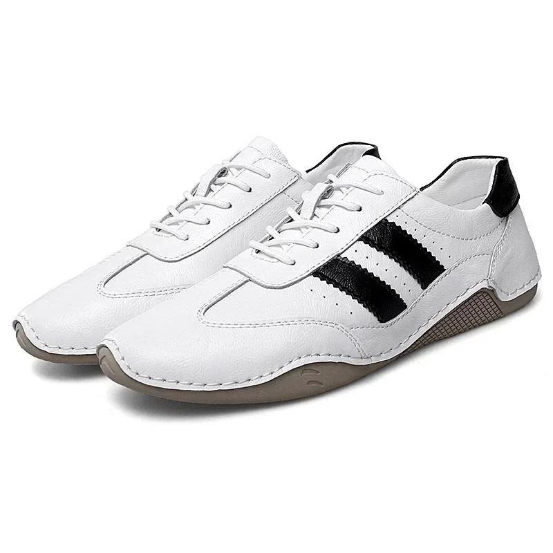 Men Genuine Leather Sports Sneakers Male Casual Sports Shoes Men Office Business Work Shoes Jogging Shoes 