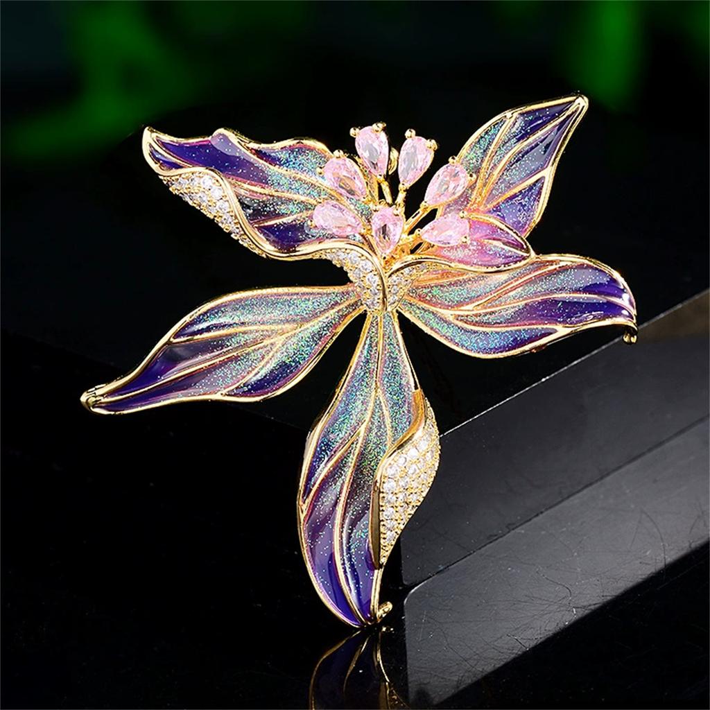 1Pc Luxurious Iris Brooch Y2K Exquisite Retro Romantic Jewelry Accessories for Men's and Women's Birthday Parties Fashion Gifts