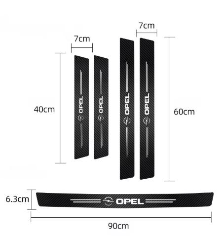 4pcs Carbon Fiber Anti-scratch Stickers for Car Thresholds For Opel Astra J G Insignia Corsa D Vectra C Zafira a Auto Gadgets