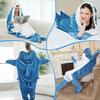 Adult Shark Pajamas Blanket Onesie: Cute, Super Soft Flannel, Wearable & Anti-Kick Sleeping Bag