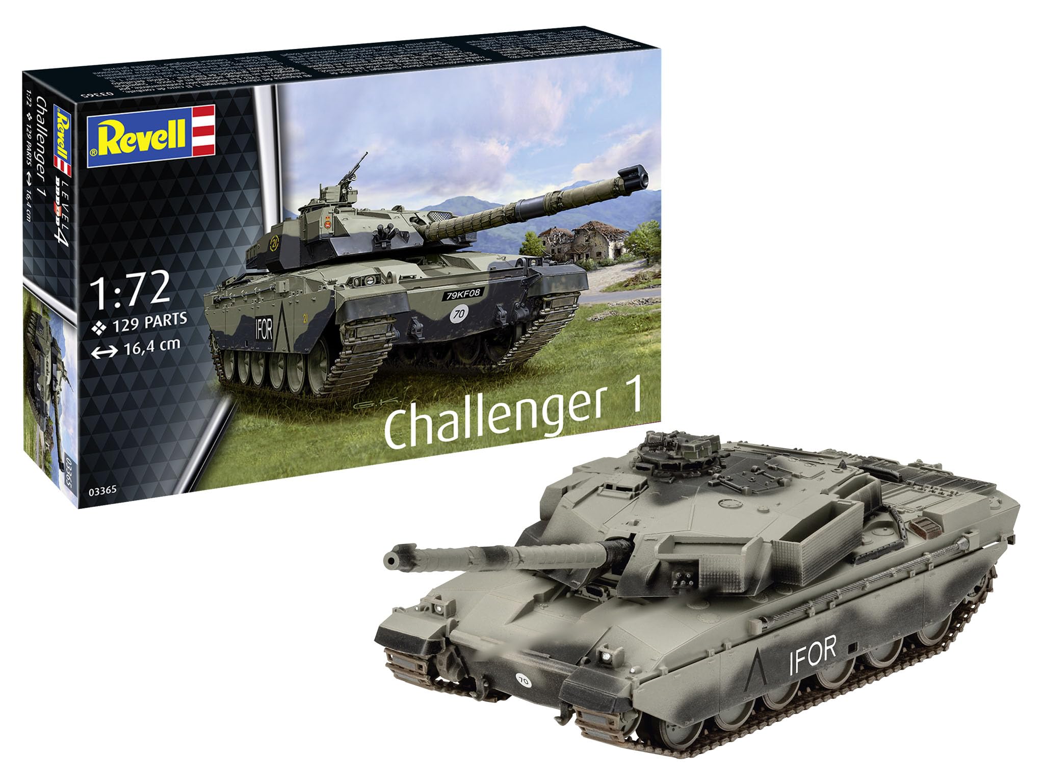 

Немецкий Revell Британский Challenger 1 Пластиковая модель 03365 1/72 (танк)