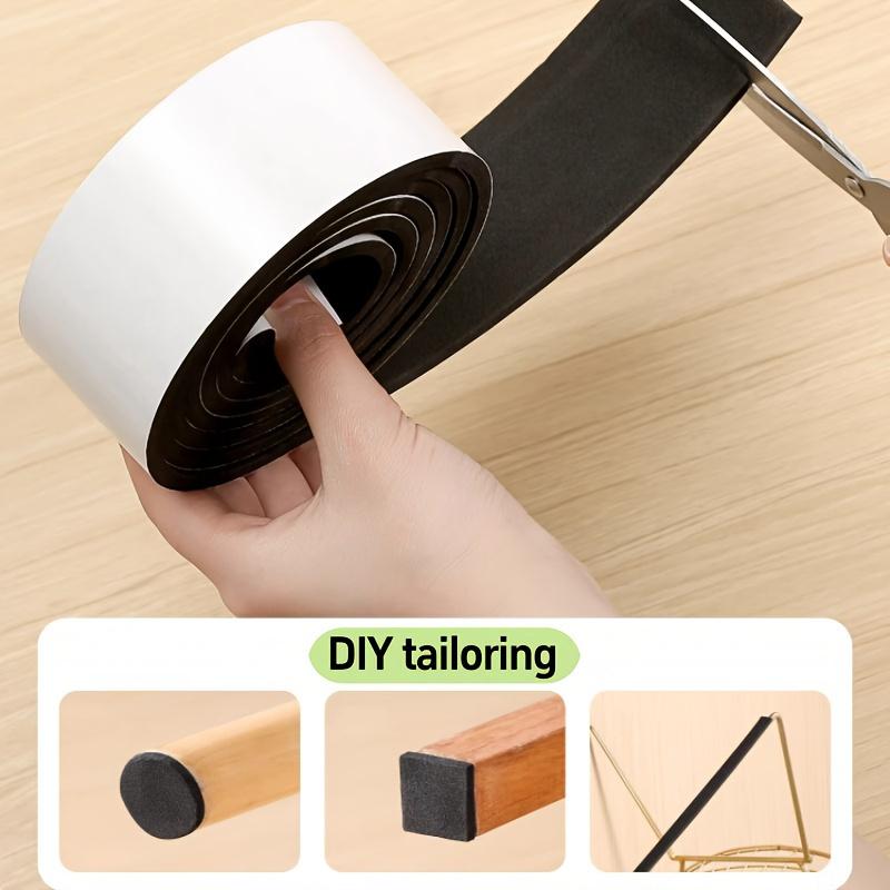 1/3pcs Black Croppable Mute Wear- Anti-slip Table and Chair Foot Protector Pad-suitable for Dining Tables, Chairs and Shoe Sole