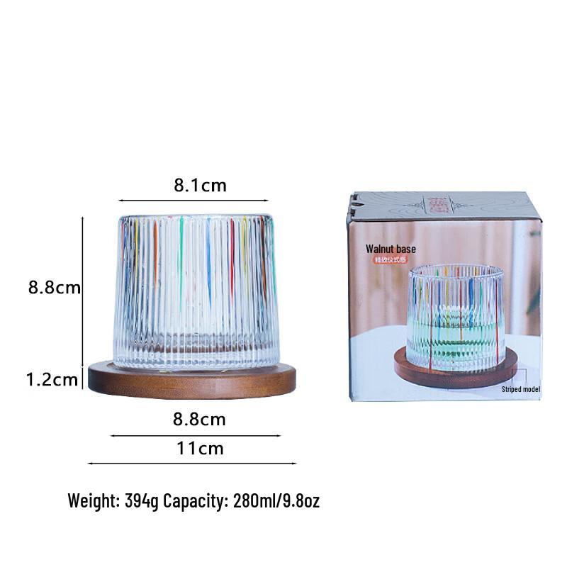 ZISHI Hand-Painted Rotating Tumbler Whiskey Glass