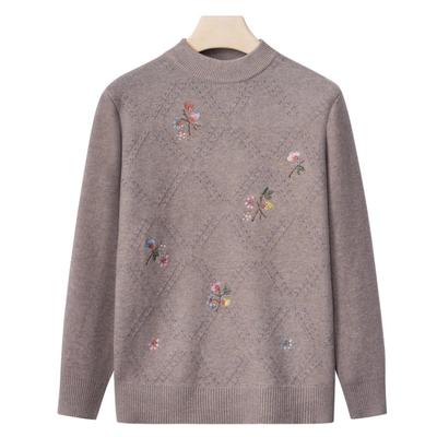 Grandma Autumn Women's Top Middle Old Man Winter Knitted Sweater Mother Base Clothes Year 0 Old Lady Sweater