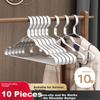 Jingxun Space Aluminum Alloy Clothes Hangers, Widened and Thickened, Household Drying Hangers, Space Silver, Pack of 10