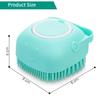 Sangelar Pet Grooming Bath Massage Brush with Soap and Shampoo Dispenser Soft Silicone Bristle for Long Short Haired Dogs Cats Shower
