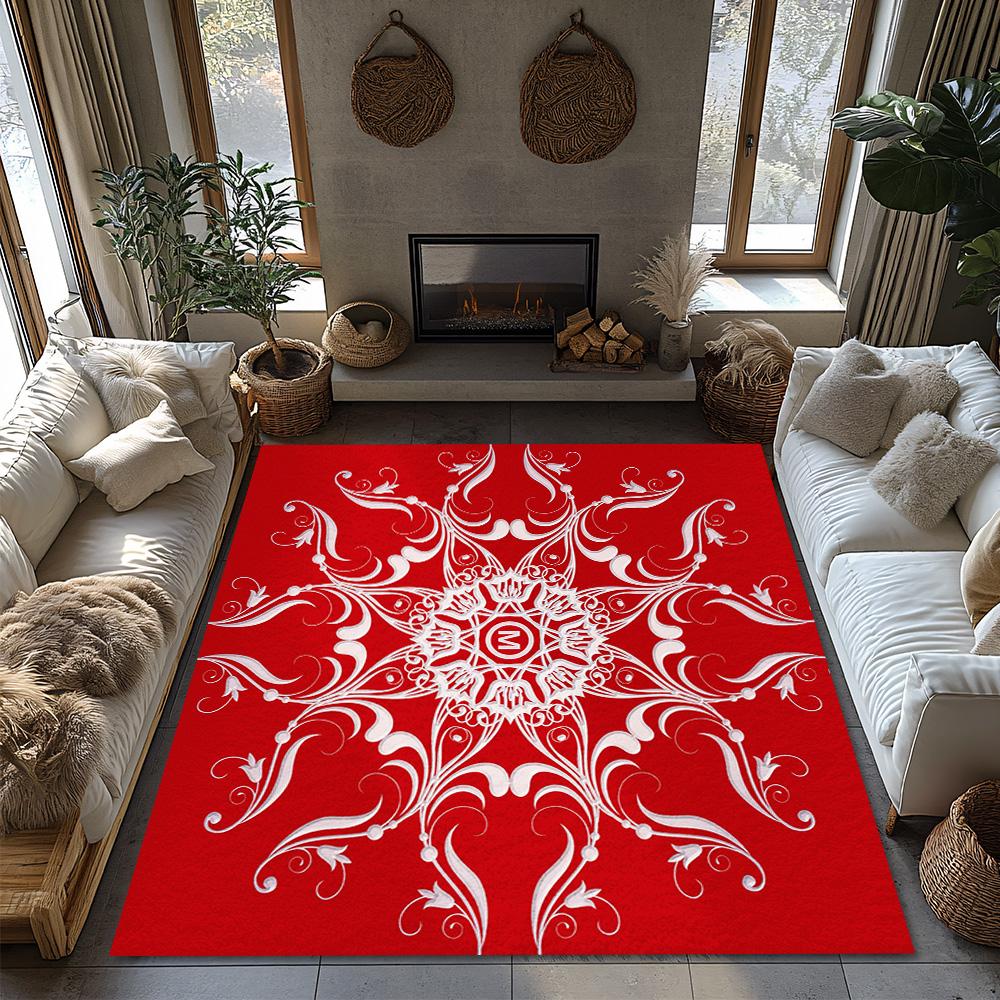 Vintage Persian Area Rug Non Slip Washable Floor Mat Living Room Home Decor Bohemian Carpet Modern Abstract Pattern Red