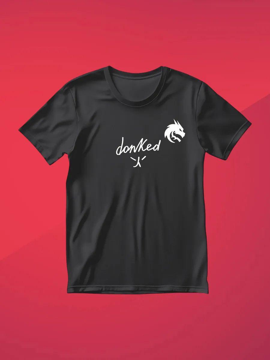 Black/white 100% cotton T-shirt with cat with sausage print S