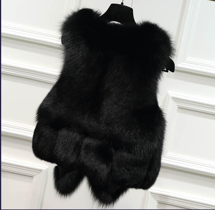 Winter women's fur vest imitation fox hair slim-fit vest vest vest plush jacket