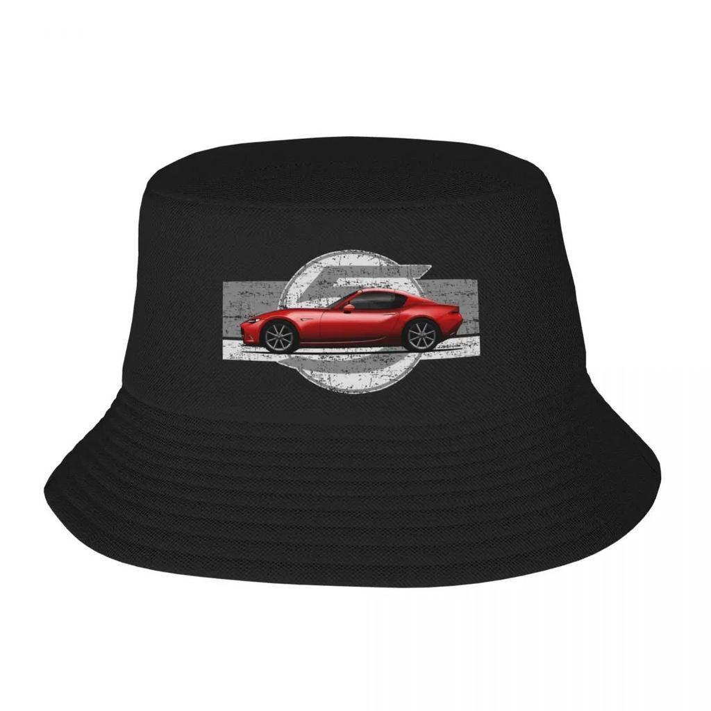 New My Drawing Of The Iconic Red RF Japanese Roadster Sports Car With Background Bucket Hat Ball Cap Womens Hats Unisexs