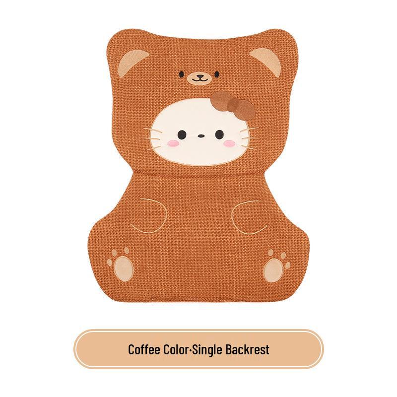 Universal Cotton Linen Cat Cartoon Car Seat Cushion for Women - Fits Volkswagen ID3