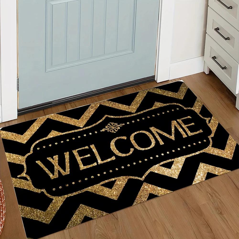 Felpudo de Bienvenida Retro VIKAMA, Felpudo de Entrada Antideslizante y Resistente a la Suciedad, Alfombra para Interiores de Cocina y Dormitorio, Decoración del Hogar