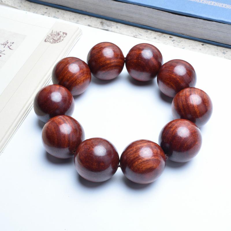 Venus Old Material Small-Leaf Red Sandalwood Prayer Beads Chain - High Oil Density, Unisex, New Chinese Style Decoration Gift