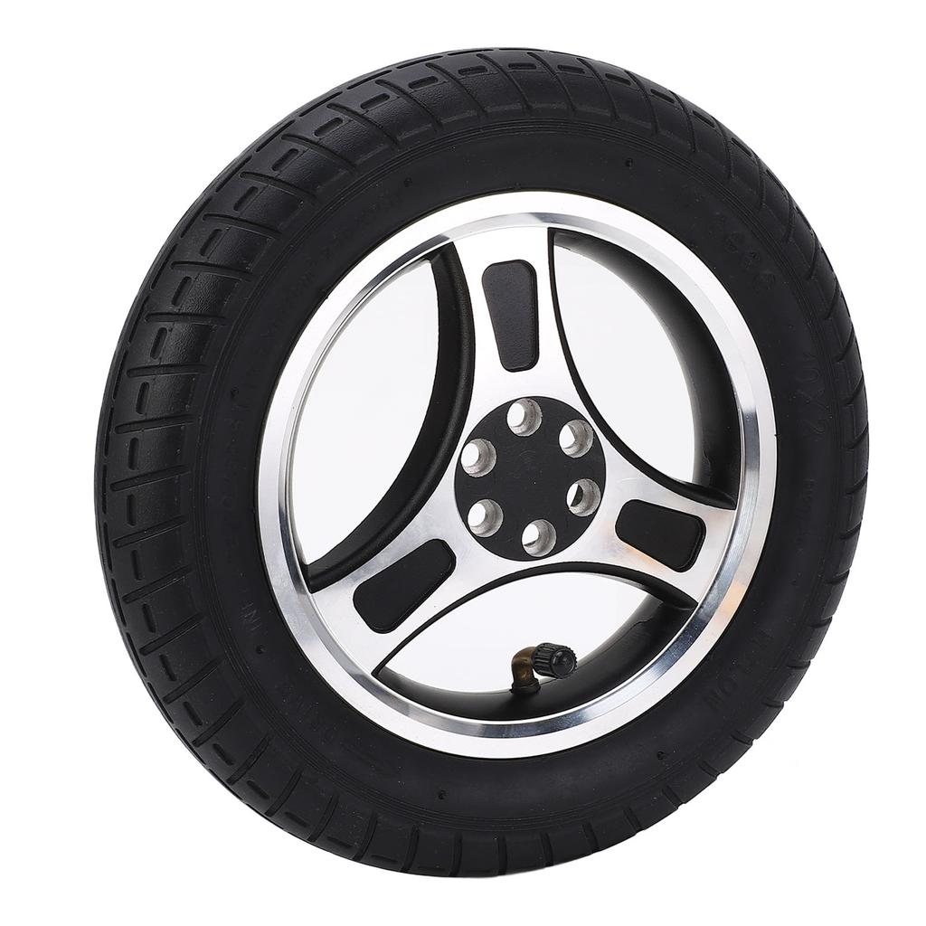 10x2 Inch Rear Wheel with Aluminum Alloy Hub 6 Holes Low Noise Inflatable Caster Tire for Hand