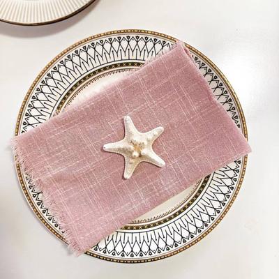 Servilletas nórdicas de algodón con flecos y borlas, ideales para bodas, fiestas, suaves, absorbentes, reutilizables y elegantes. Decoración de mesa para el hogar y restaurantes.
