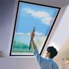 Neues Fenster-Fliegengitter mit Reißverschluss und unsichtbarem Fiberglas - Individuell anpassbare Größe Schwarzes Netz Sommer Schutz vor Mücken und Fliegen