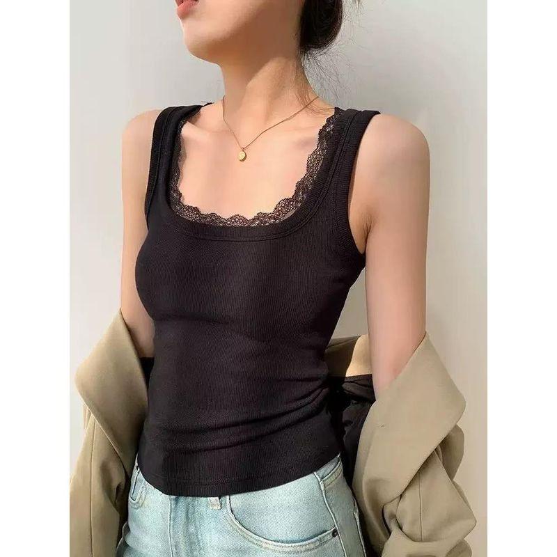 

Лето 2025 Новое поступление K-стиль Вязаная футболка с коротким рукавом из ледяного шелка Женская свободная тонкая базовая футболка Однотонная микропрозрачная футболка Топы Black Sling Size L [52.00 kg-57.00 kg]]