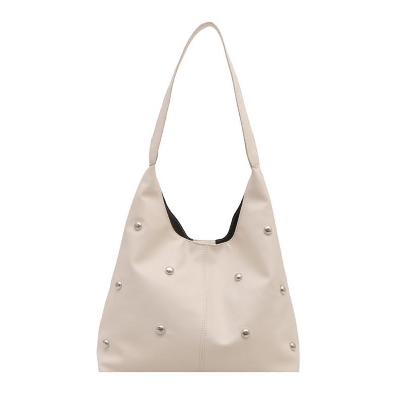 Crescents Shoulder Bags for Women Cute Hoboes Toted Handbag Under the Arm Purses Punk Rivet Clutches Purse with Buckles