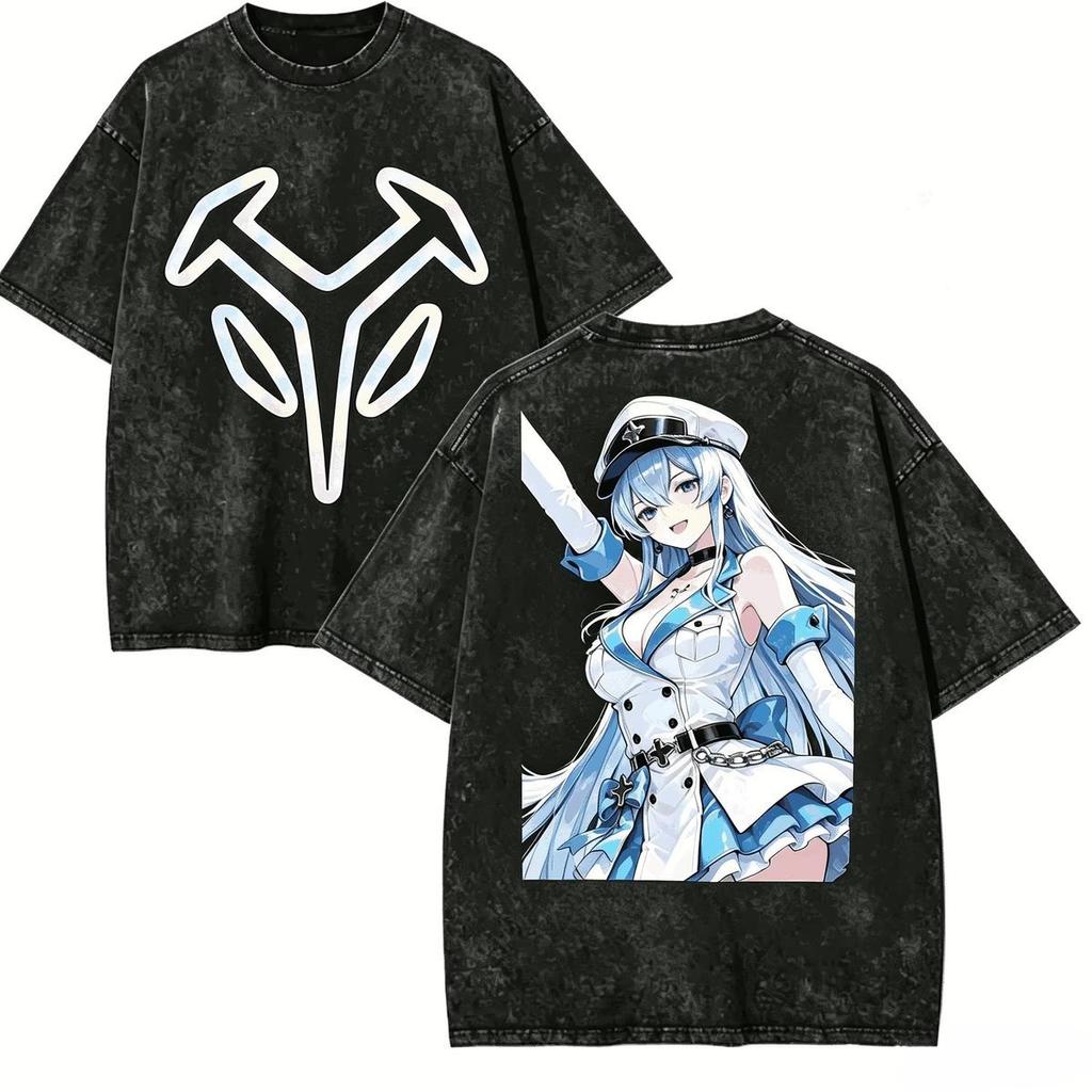 Akame Ga Kill Wash To Make Old Tshirt Esdes Doublesided Printed Anime Retro Half Sleeve Shirt Unisex And Unisex