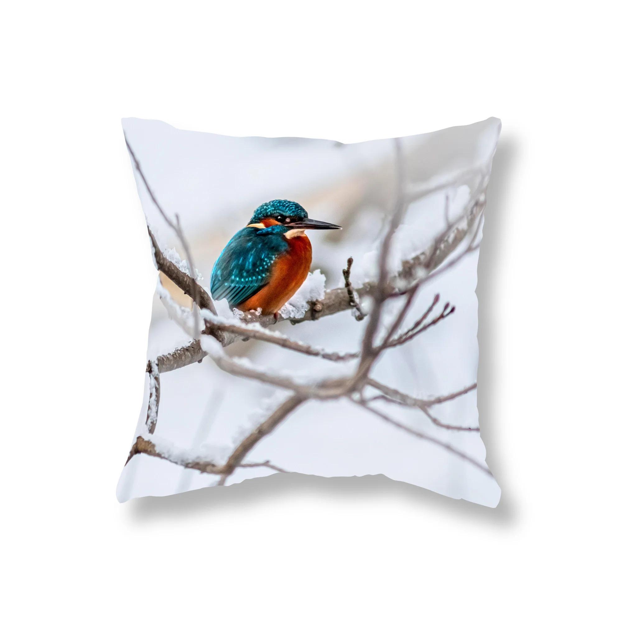 

Красивая подушка «Зимородок», наволочка для автомобиля, гостиной, дивана, наволочка, роскошное украшение для дома, наволочка 40x40cm