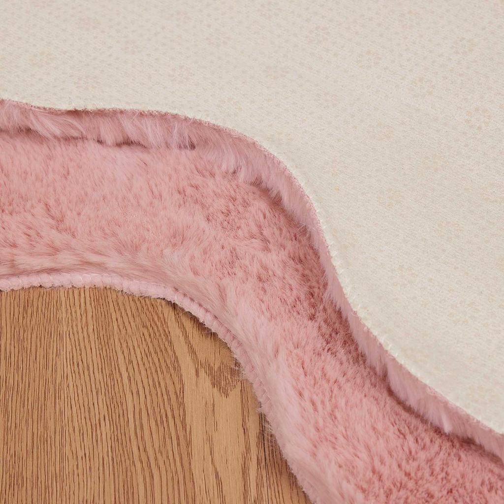 Non Slip Artificial Rabbit Fur Rug OLITE Pink