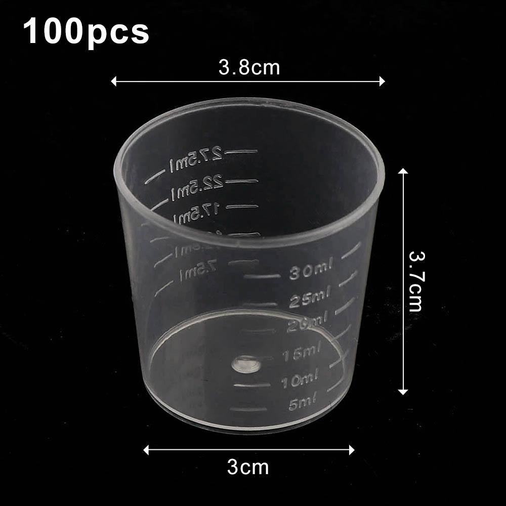 20/100pcs Transparent Plastic Measuring Cups Disposable Liquid Pot Container For Epoxy Resin Silicone Mold DIY Jewelry Making