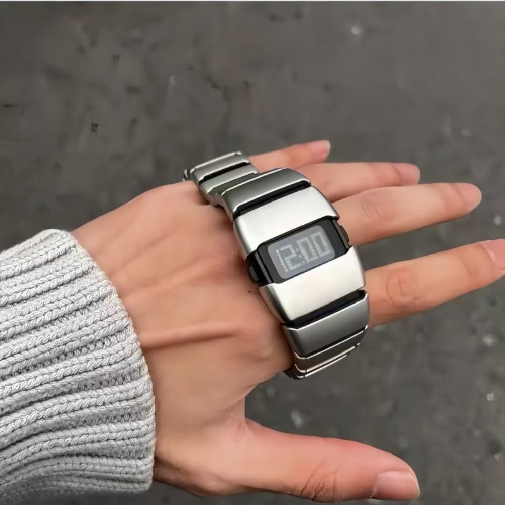 Montre de Sport en Acier Inoxydable Montre-Bracelet Légère Montre Électronique LED Adolescents
