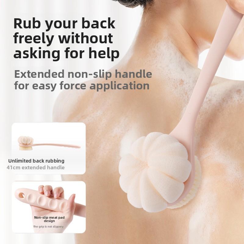 Long-handled Shower Brush, Soft Bristles for The Back, Bathroom and Shower Room, Back-rubbing, and Wall-mounted Bath Product