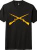 Unisex Crossed Rifles Military Veteran Cotton T-Shirt,Casual Graphic Tee