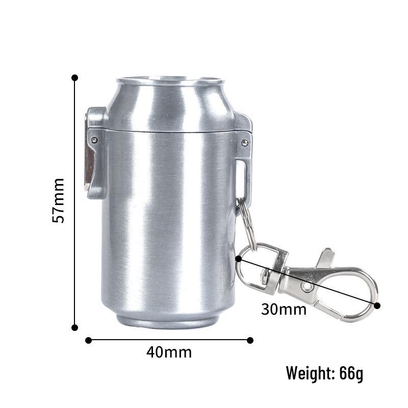 Stylish Metal Portable Ashtray & Cigarette Case with Pop-Top and Carabiner