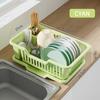 New Pull basket Kitchen cabinet 2-layer drawer Bowl Plastic Drain Basket Space Bowl Rack Home Storage Shelf