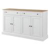 Küchenvorratskammer Patchwork Farbe Großes Sideboard mit 4 Türen und 2 Schubladen Moderner Buffet-Schrank für Esszimmer Wohnzimmer