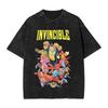 Anime Crazy Invincible Graphic Print T-Shirt Vintage Washed Harajuku Y2K Fashion Tee Crew O-neck Cotton Luxurious Top Female Male Clothing