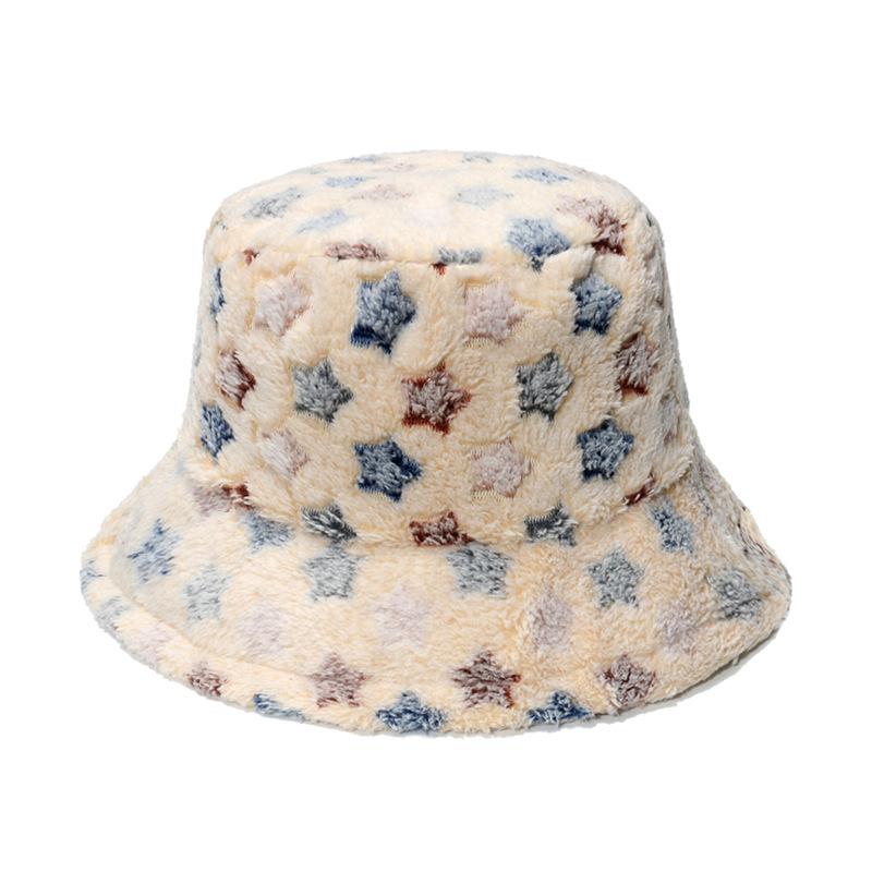 1pc Women Fleece Bucket Hat with Butterfly Print,Casual Windproof Warm Hat for Autumn/Winter Suitable for Outdoor Travel Holiday